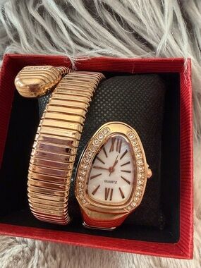 Gold Serpentine Wrap Watch | Statement Glam | Runway Inspired